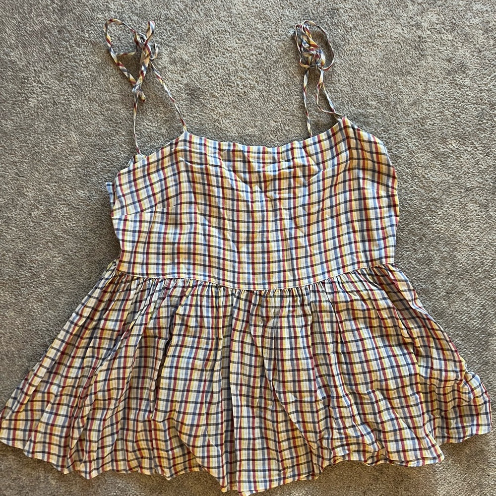 Colorful Plaid Sleeveless Top